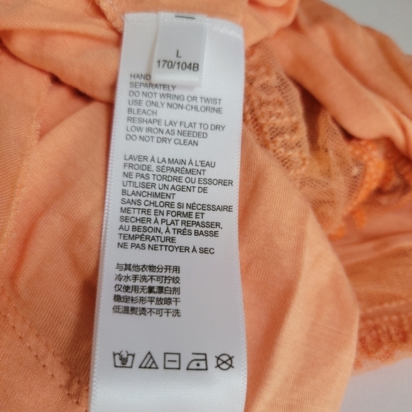 Free People Sz L Jojo Havana Top Long Sleeve Lace Pleats - Picture 8 of 11